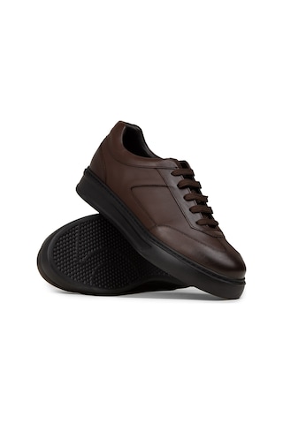 Deery Erkek Kahverengi Hakiki Deri Sneaker Ayakkabı - 02015mkhve01 Kahverengi