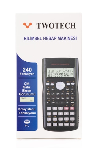 240 Fonksiyonlu Bilimsel Hesap Makinesi - 2 Satırlı Ekran, Güçlü Tasarım Beyaz