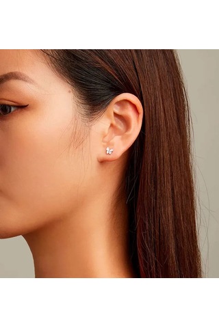 Bamoer Kelebek Desenli Pembe Emaye Gümüş Küpeler 291696414 Diğer