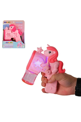 Solüsyon Hediyeli Işıklı Unicorn Köpük Balon Makinesi Pembe