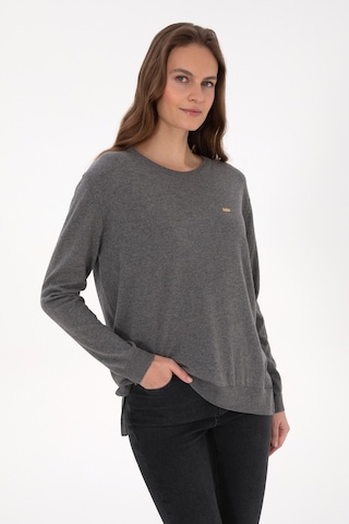U.S. Polo Assn. Kadın Gri Melanj Bisiklet Yaka Basic Kazak 50313579-VR086
