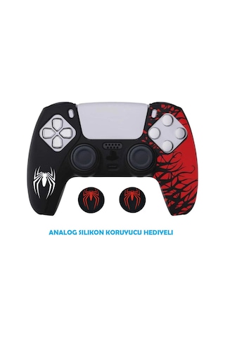Ps5 Dualsense Spider-man Koruyucu Silikon Kılıf + Analog Silikon Koruyucu