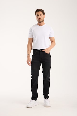 Erkek Pantolon Siyah Regular Fit Fermuarlı Jeans Siyah