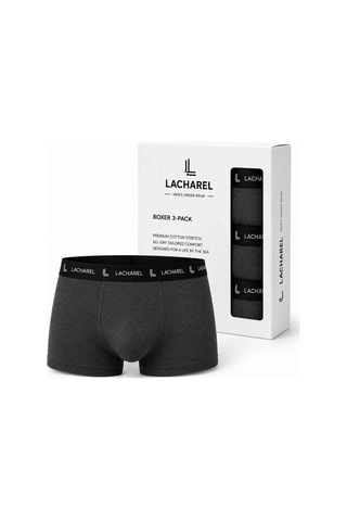 Veraura Lifestyle Erkek Likralı Pamuklu Nefes Alan Penye Boxer 3lü Paket - Füme