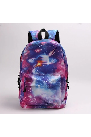 Evren Yıldız Sırt Çantası Genç Erkek Kız Galaxy Gezegen Okul Açık Vizon