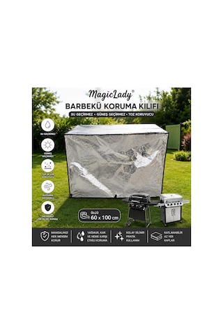 Metalize Mangal Barbekü Koruma Kılıfı 100x60x60 Cm Su Geçirmez Toz Ve Kir Koruyucu Örtü Diğer