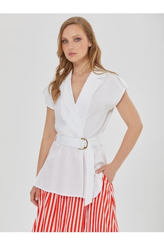 Karaca Kadın Bluz-beyaz 124144001-25 Beyaz