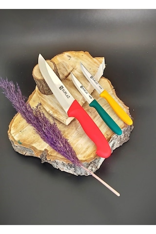 Sürmene Sürlaz 3'lü Mutfak Bıçak Seti Et+ Ekmek + Meyve