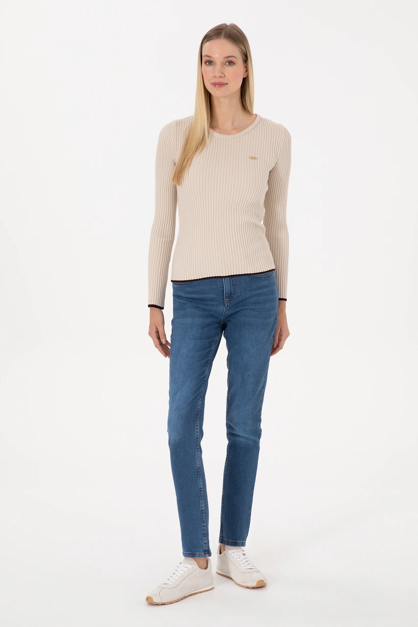 U.S. Polo Assn. Kadın Koyu Mavi Skinny High Waist Fit Jean Pantolon 50308078-DN0023