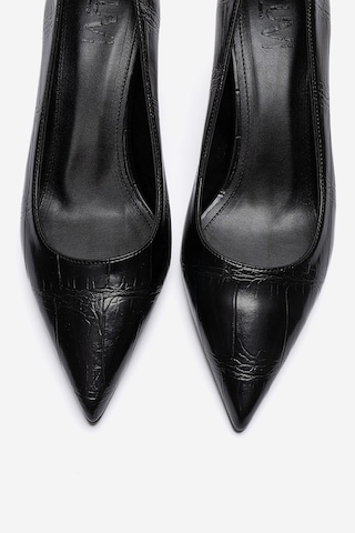 Luvishoes Velmıra Siyah Baskı Kadın Topuklu Ayakkabı