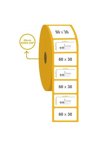 60MM X 30MM Termal Etiket 1500'lü 10 Rulo 60MM X 30MM Termal Etiket 1500'lü 10 Rulo