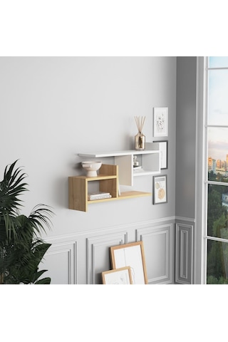 Hisar Plus Duvar Rafı Beyaz Meşe