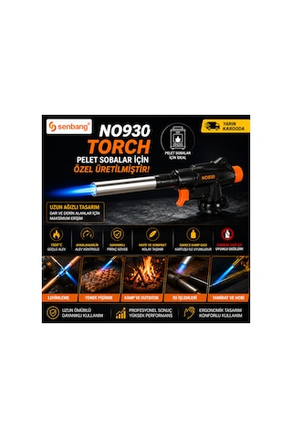 Senbang No930 Torch Uzun Ağızlı Pürmüz Başlık Pelet Sobası İçin Kamp Gazı Uyumlu 1300 C Diğer