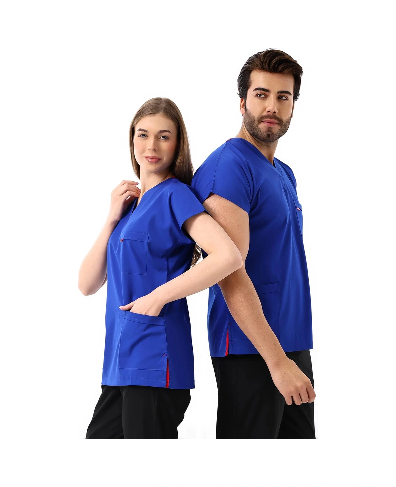 Bflex Unisex Likralı Yarasa Kol Tek Üst - 6411 Saks Mavi Soft 6411 Saks Mavi Soft