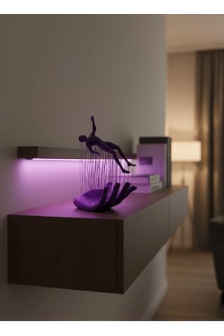 Mor El İnsan Figürü Dekoratif Biblo Minimal Modern Salon Raf Ve Masa Üstü Aksesuar