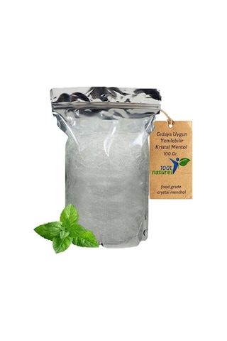 1001naturel Kristal Mentol Gıdaya Uygun Yenilebilir Granul Crystal Menthol 100 G