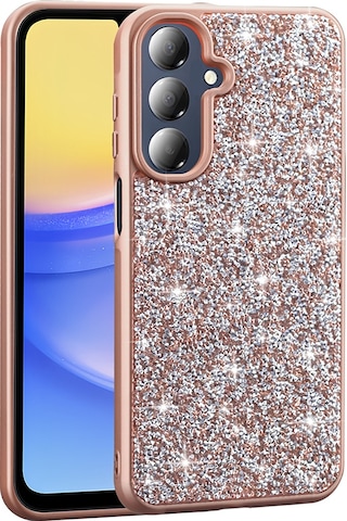 Zore Galaxy Uyumlu A16 Kılıf Parlak Taşlı Tasarım Sys Pırlanta Kapak - Gold Gold