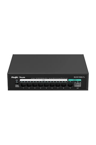 Ruijie-reyeerg-es110gs-p-l 8 Port Poe+ 10-100-1000 Mbps 1 Port 10-100-1000 Mbps Uplink + 1 Port Sfp