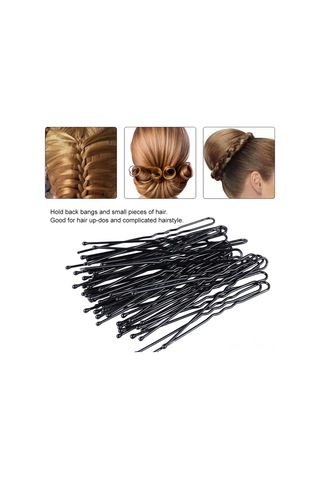 Dofolink 300 Adet Siyah Orta Boy U Şekilli Saç Klipsi - Tıraş Ve Saç Parçalarını Tutmak İçin Kullanıma Pratik Saç Aksesuarı Çok Renkli