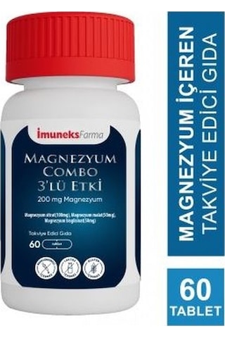 İmuneks Farma Magnezyum 3'lü Etki 60 Tablet İmuneks Farma Magnezyum 3'lü Etki 60 Tablet