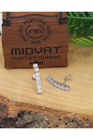 Su Yolu Zirkon Taşlı 925 Ayar Gümüş Küpe 201021529
