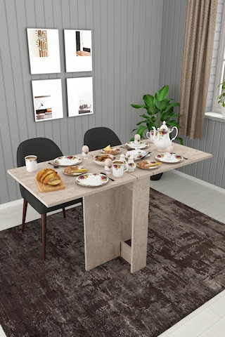 Asra Trend Ultra İnce Katlanır Mutfak Yemek Masası KM32 %100 MDF Çok Renkli