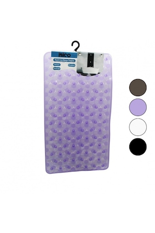 Dikdörtgen - Lüx Pvc Petek Desen - Şeffaf-buzlu 98pcs Vantuz Kaydırmaz Banyo - Küvet Paspas 37x68cm 1239564