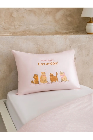 Karışık Kedi Desenli Tek Kişilik Nevresim Seti