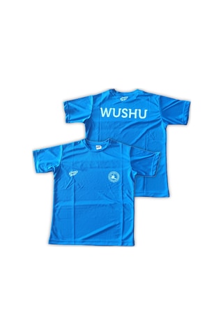 Polyester Damla Kumaş Wushu Tişörtü Mavi