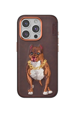 Venco - 700 - Apple iPhone Uyumlu 14 Pro Max Perma Desenli Kapak - Glblseme - - Kahverengi
