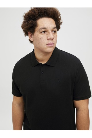 Jack & Jones Büyük Beden Polo Tişört - Austin - 12274980 Black Siyah