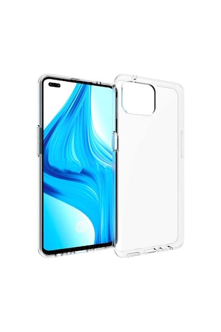 Oppo Reno 4 Lite Kılıf Şeffaf Silikon Hibrit Case Renksiz