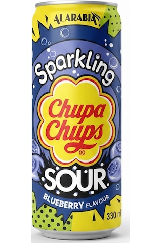 Chupa Chups Sparkling Sour Blueberry Flavour - Ekşi Yaban Mersini Aromalı Gazlı İçecek 330 Ml