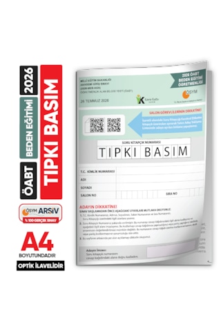 2026 Meb-ags Öabt Beden Eğitimi Öğretmenliği Ösym Tıpkı Basım Kitapçık Türkiye Geneli Deneme
