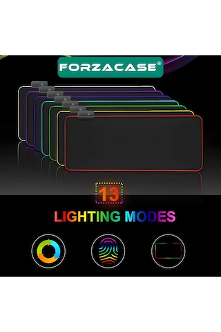Siyah Zemin Rgb Ledli Gaming Mouse Pad - Fc486