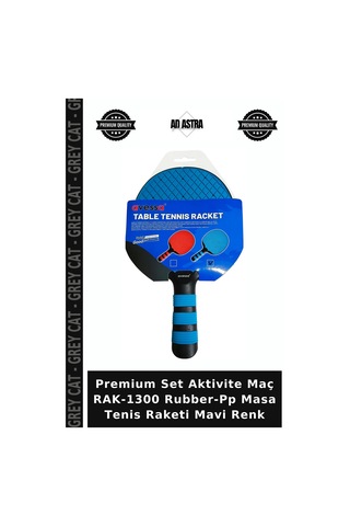 Premium Set Aktivite Maç Rak-1300 Rubber-pp Masa Tenis Raketi Mavi Renk