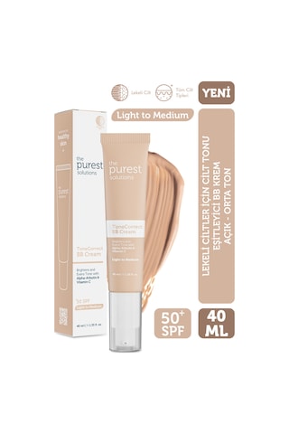 The Purest Solutions Lekeli Ciltler İçin Cilt Tonu Eşitleyici BB Krem, SPF 50+ 40 ml – Açık / Orta Ton