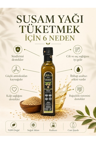 Soğuk Sıkım Susam Yağı 250 Ml %100 Doğal Katkısız Saf Susam Yağı