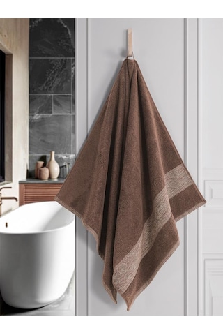 %100 Cotton Saç Havlusu Maura 70x140 Cm Kahve