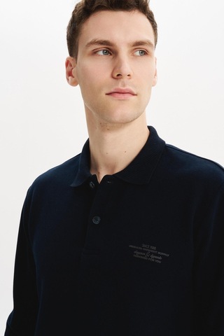 AR-MA Arma Erkek Regular Fit Selanik Kumaş Polo Yaka Sweatshirt Düğmeli, Pamuk Polyester Karışımlı %65 Pamuk %35 Polyester K30564699102 Lacivert