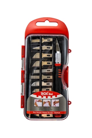 Rox Kamp Wood Hobi Ahşap & Maket Oyma Seti 15 Parça siyah