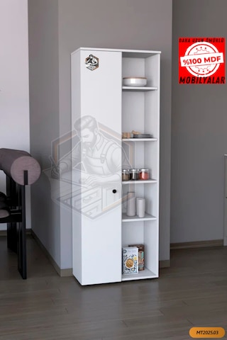 Tamamı Mdf Tek Kapaklı Ve Açık Raflı Çok Amaçlı Mutfak Dolabı/kav