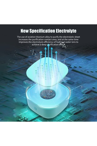 Reedark Halka Suyu Temizleyici Mini Evsel Kablosuz 4400mah Sebze Meyve Tüketim Güvenliği Temizleme Cihazı Mavi