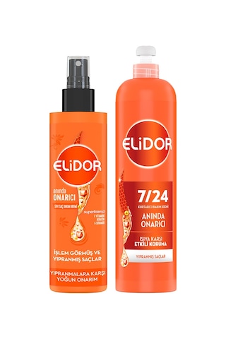Elidor Sıvı Saç Bakım Kremi Anında Onarıcı 200 Ml X1 + 7/24 Kurtarıcı Bakım Kremi 240 Ml