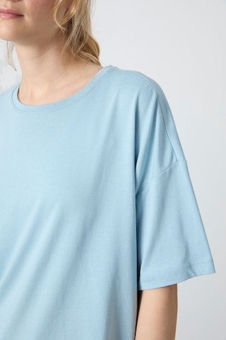 Tommy Life Açık Mavi Penye Modal Yumuşak Tuşeli Oversize Fit Basic Kadın T-shirt- 97285 Açık Mavi