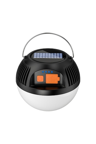 Suofeng Orta Boy Siyah Led Kamp Feneri, 3 Işık Modu, Power Bank, Type-c Şarj, Taşınabilir Çadır Aydınlatması Çok Renkli