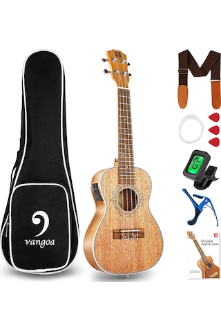 Vangoa Vgn01eq Concert Boy Profesyonel Elektro Ukulele Ful Set
