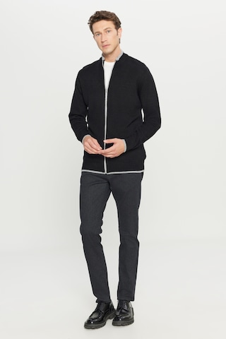 AC&Co / Altınyıldız Classics Erkek Sıyah Standart Fit Normal Kesim Dik Yaka Triko Ceket Siyah