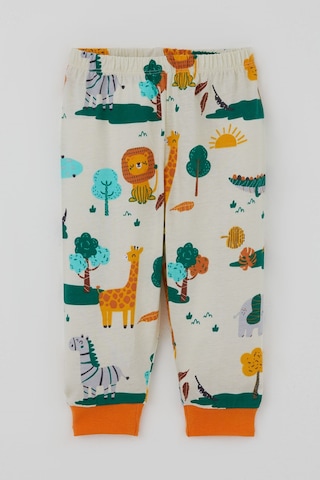Breeze Erkek Bebek Pijama Takımı Safari Temalı Sevimli Hayvancıklar Desenli Önden Çıtçıtlı 4 Ay-1 Yaş, Sarı