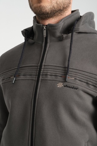 Shooter Sportswear Shooter Kışlık Erkek Eşofman Takımı İçi Şardonlu Kapüşonlu Regular Kalıp Füme